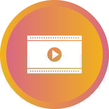 Unique Video Player Vector Glyph Icon