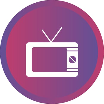 Unique Television Vector Glyph Icon