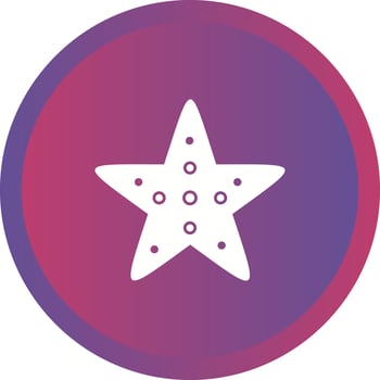Unique Starfish Vector Glyph Icon