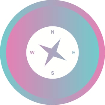 Unique Compass Vector Glyph Icon