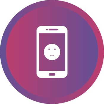 Unique Sad Face Vector Glyph Icon