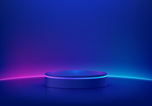 blue and purple display podium vector
