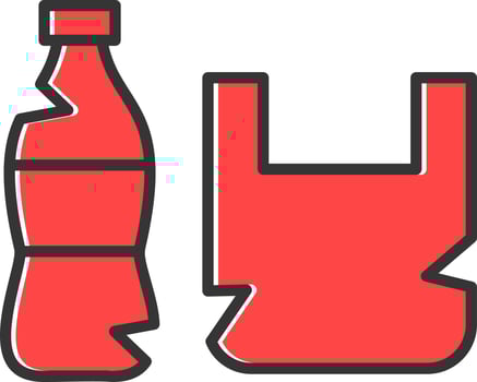 Waste Plastic Creative Icon Design vector