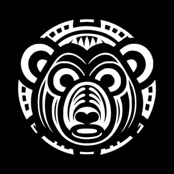 Wild bear stylized ornamental portrait. Design for embroidery, tattoo, t-shirt, mascot, logo. vector