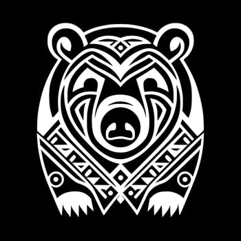 Wild bear stylized ornamental portrait. Design for embroidery, tattoo, t-shirt, mascot, logo. vector