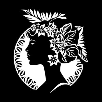 Silhouette of a beautiful tribal girl with flowers in her hair. Design for embroidery, tattoo, t-shirt, mascot, logo. vector