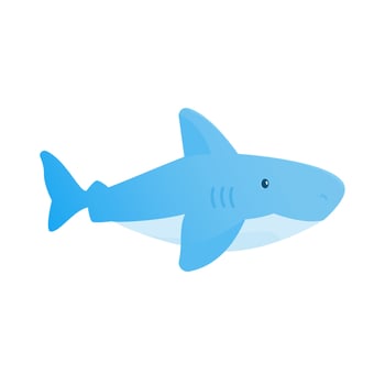 cute sea animal illustration with gradient color vector