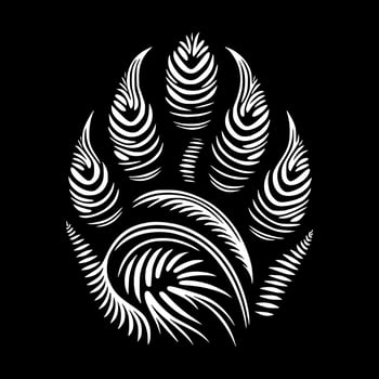 Abstract, ornamental tiger paw prints. Design for embroidery, tattoo, t-shirt, mascot, logo. vector