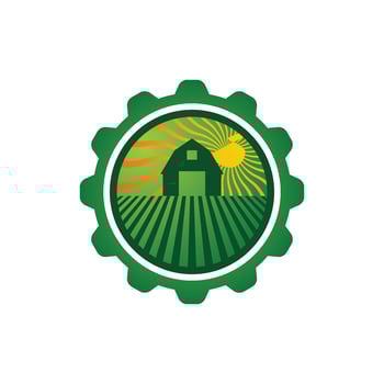 farm and plantation logo with sunlight energy vector