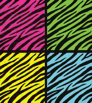 Vector set of zebra print seamless pattern