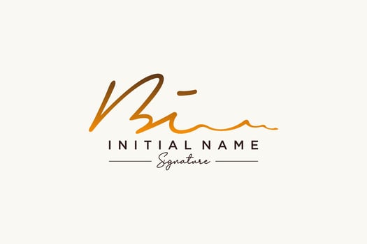 Initial BI signature logo template vector. Hand drawn Calligraphy lettering Vector illustration.