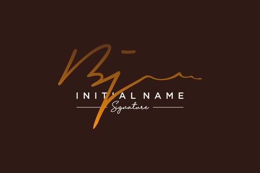 Initial BJ signature logo template vector. Hand drawn Calligraphy lettering Vector illustration.