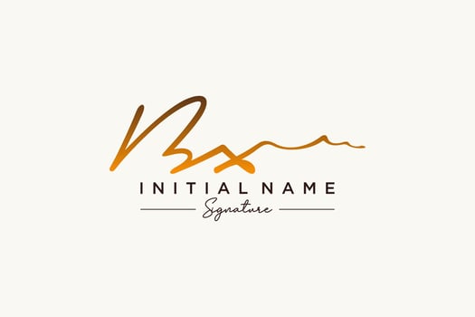 Initial BX signature logo template vector. Hand drawn Calligraphy lettering Vector illustration.