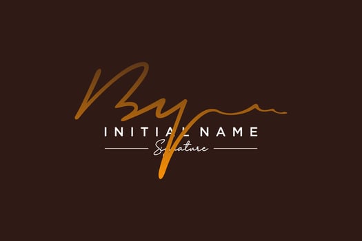 Initial BY signature logo template vector. Hand drawn Calligraphy lettering Vector illustration.