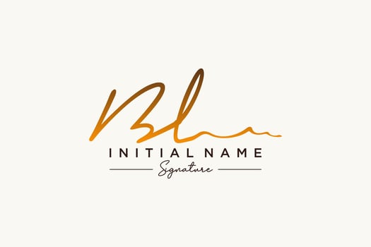 Initial BL signature logo template vector. Hand drawn Calligraphy lettering Vector illustration.