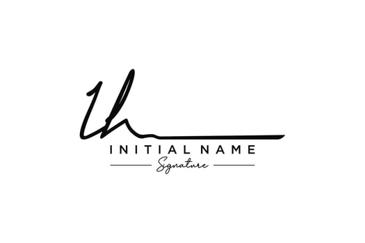 Initial IH signature logo template vector. Hand drawn Calligraphy lettering Vector illustration.