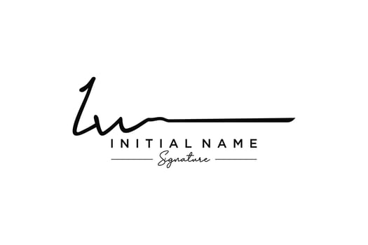 Initial IW signature logo template vector. Hand drawn Calligraphy lettering Vector illustration.