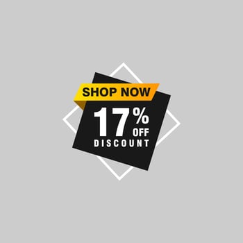 17 discount, Sales Vector badges for Labels, , Stickers, Banners, Tags, Web Stickers, New offer. Discount origami sign banner.