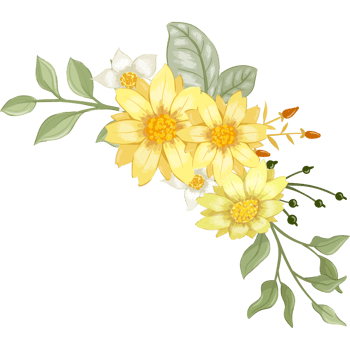 Yellow Flower Arrangement with watercolor style png
