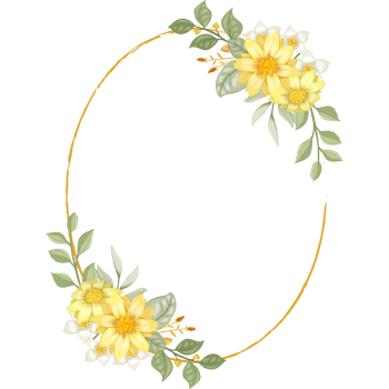 Yellow Flower Arrangement with watercolor style png