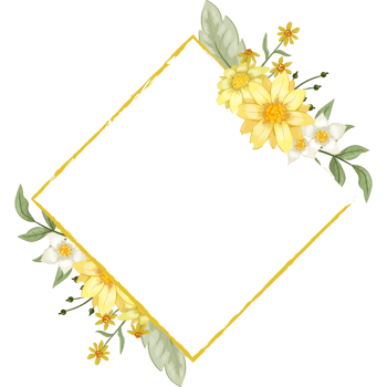 Yellow Flower Arrangement with watercolor style png