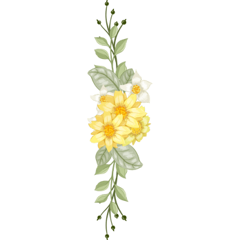 Yellow Flower Arrangement with watercolor style png