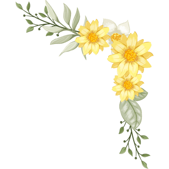 Yellow Flower Arrangement with watercolor style png