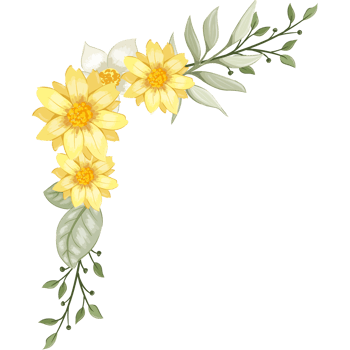 Yellow Flower Arrangement with watercolor style png