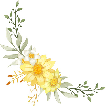 Yellow Flower Arrangement with watercolor style png