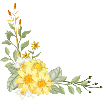 Yellow Flower Arrangement with watercolor style png