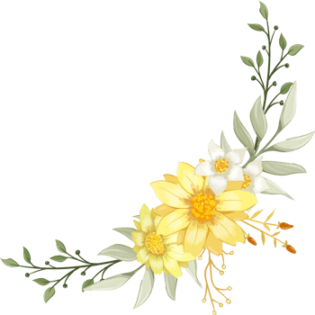 Yellow Flower Arrangement with watercolor style png