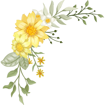 Yellow Flower Arrangement with watercolor style png