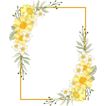 Yellow Flower Arrangement with watercolor style png