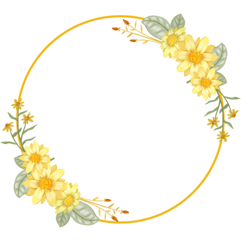 Yellow Flower Arrangement with watercolor style png