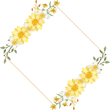 Yellow Flower Arrangement with watercolor style png
