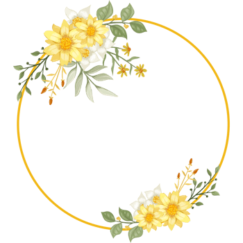 Yellow Flower Arrangement with watercolor style png