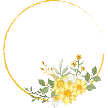 Yellow Flower Arrangement with watercolor style png