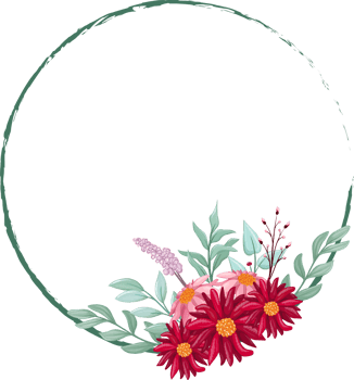 Red Flower Arrangement with watercolor style png