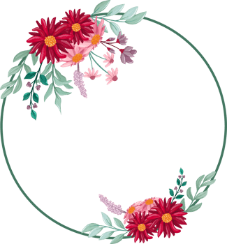 Red Flower Arrangement with watercolor style png