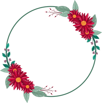 Red Flower Arrangement with watercolor style png