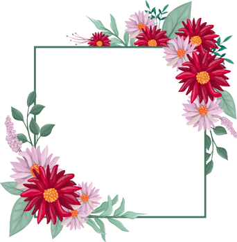 Red Flower Arrangement with watercolor style png