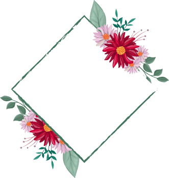 Red Flower Arrangement with watercolor style png