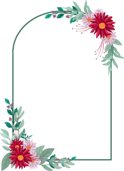 Red Flower Arrangement with watercolor style png