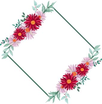 Red Flower Arrangement with watercolor style png