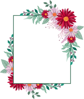 Red Flower Arrangement with watercolor style png