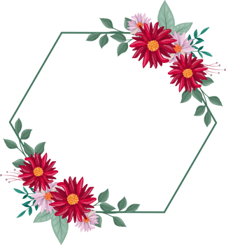 Red Flower Arrangement with watercolor style png