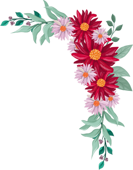Red Flower Arrangement with watercolor style png