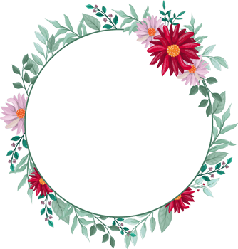 Red Flower Arrangement with watercolor style png