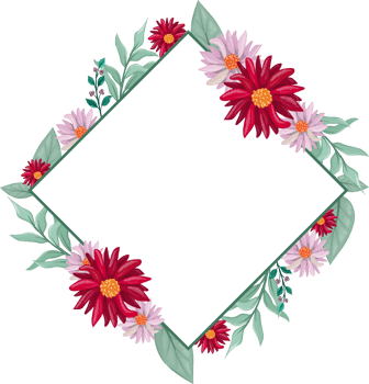 Red Flower Arrangement with watercolor style png