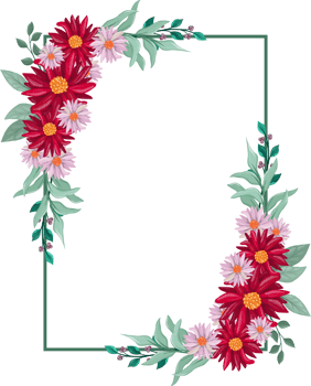 Red Flower Arrangement with watercolor style png